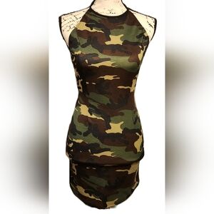 Camo Halter Dress